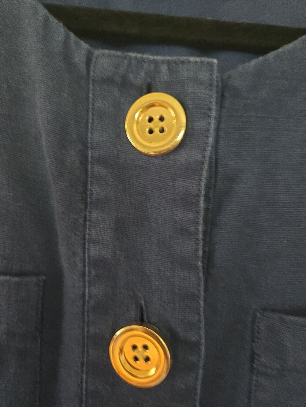 J. Crew Button Front Linen Shift Sleeveless Dress Navy Blue S - Picture 3 of 6